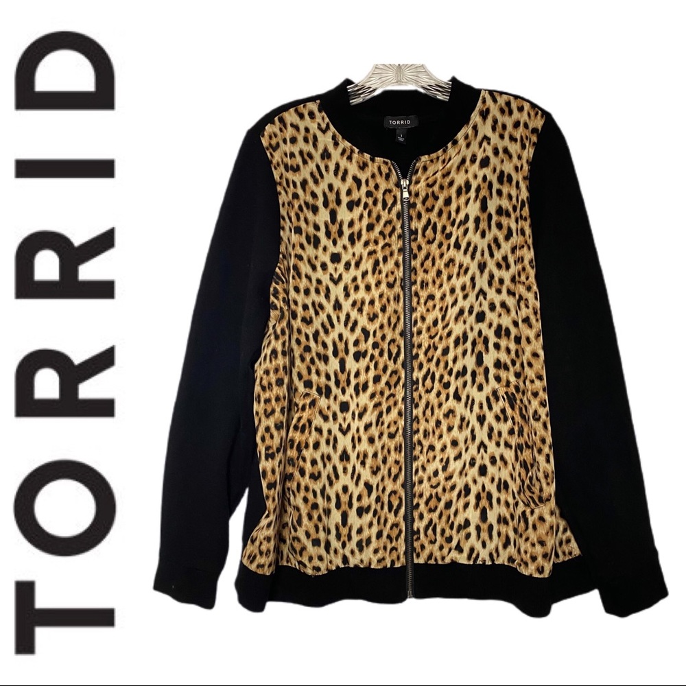 Torrid | Leopard Print Bomber Jacket | 1x